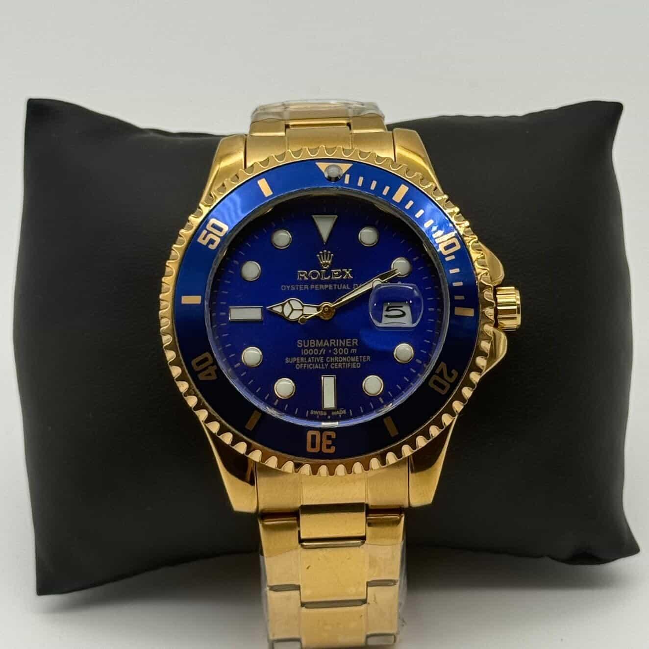 Rolex Submariner Dourado com Azul