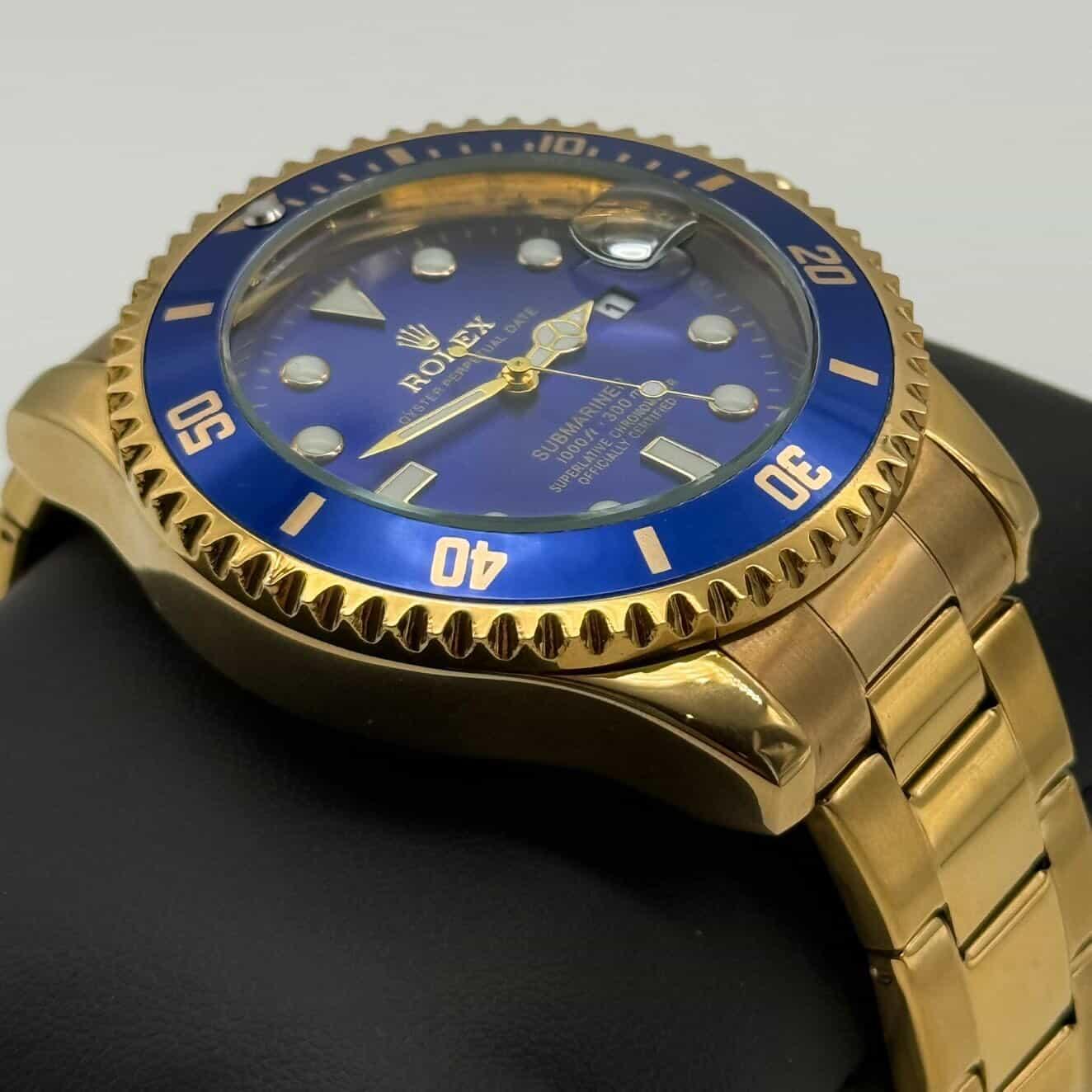 Rolex Submariner Dourado com Azul