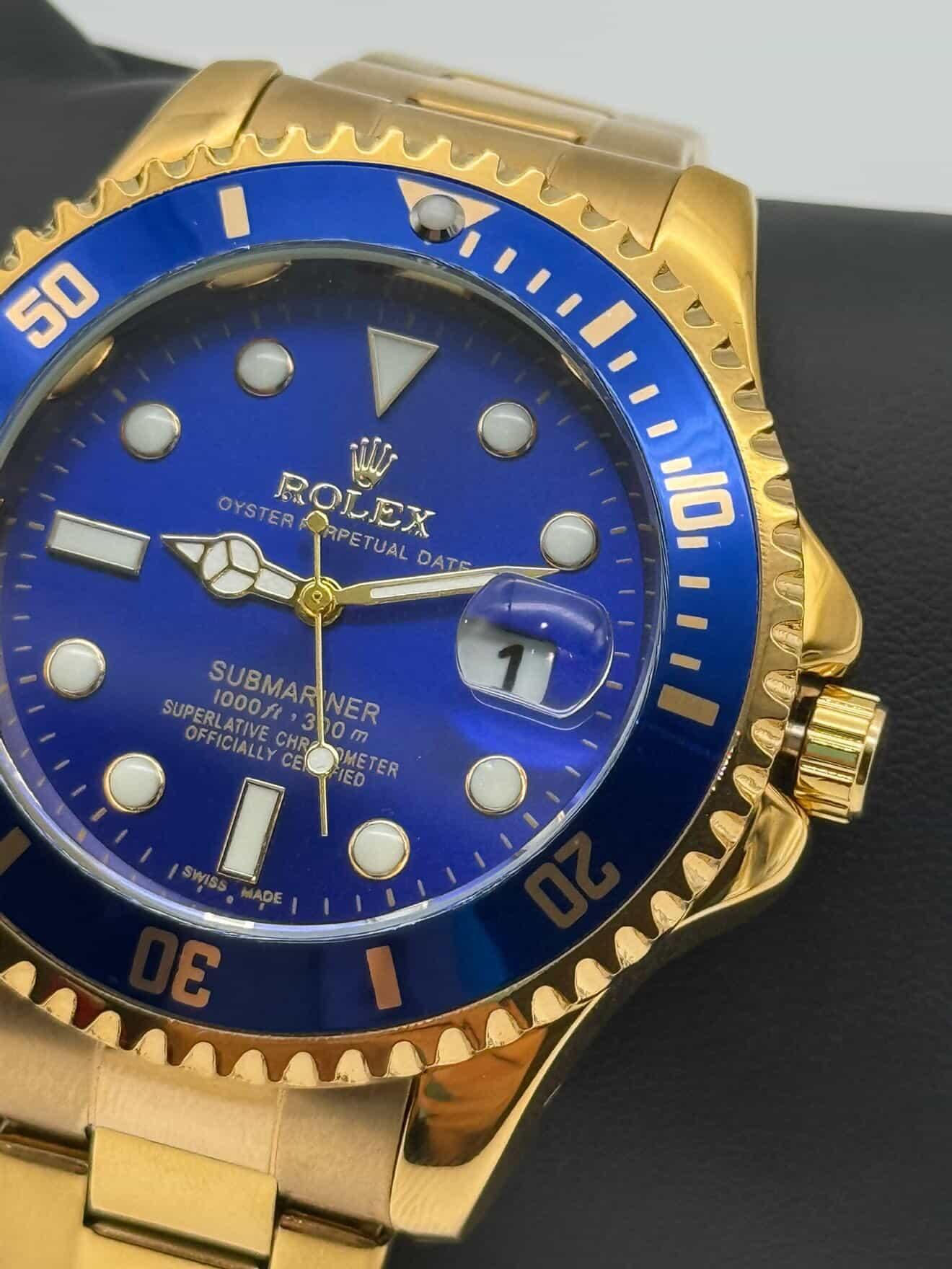 Rolex Submariner Dourado com Azul