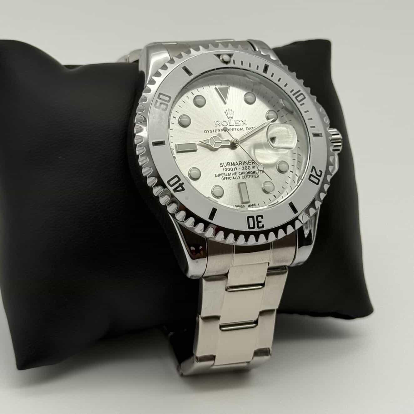 Rolex Submariner Fundo de Vidro Prata 