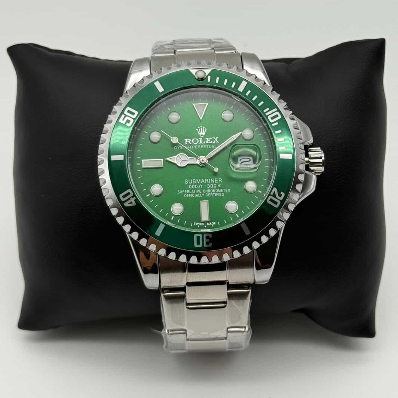 Rolex Submariner Prata com Verde